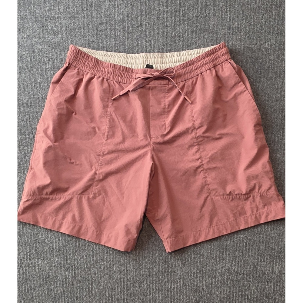 Lululemon Mens XL Lined Shorts Pink Salmon Drawstring Athletic Gym